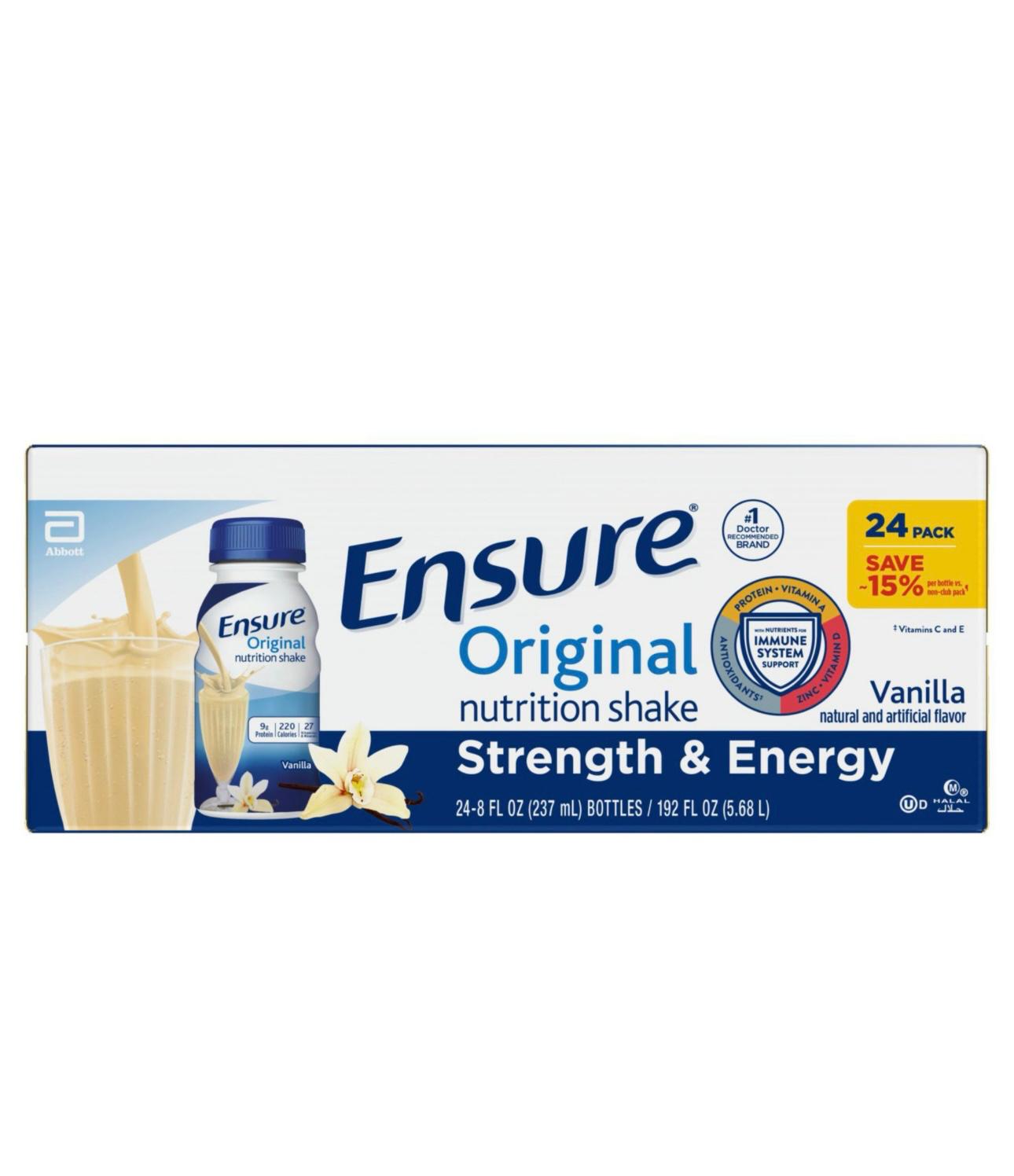 Ensure Original Nutrition Shake Vanilla s4 Pack